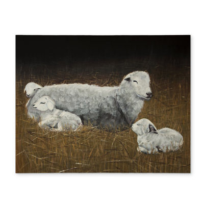 Napperon moutons et agneaux animaux de ferme - Décoration rustique