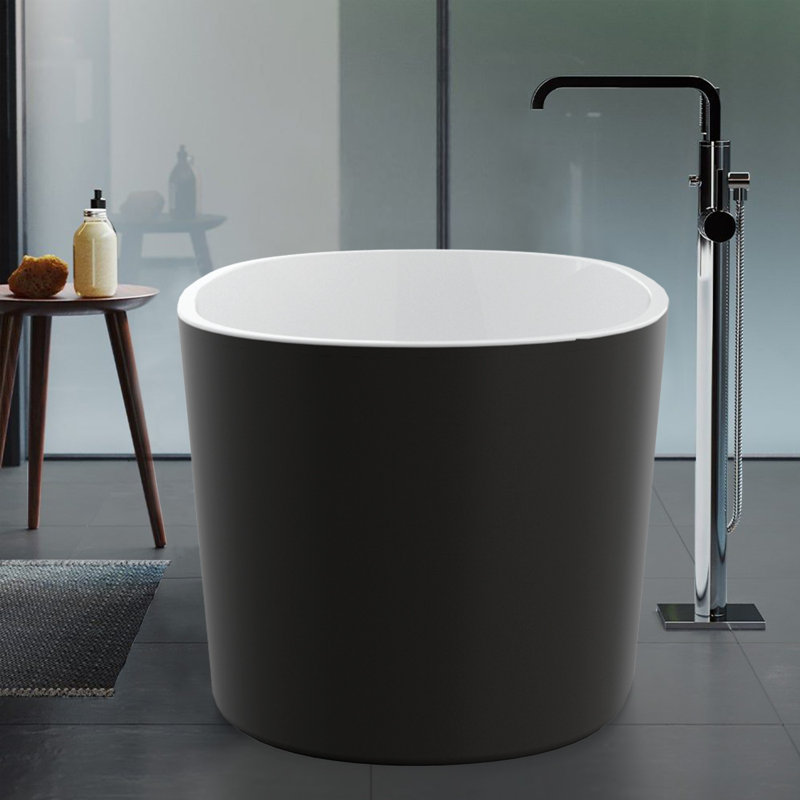 Baignoire de trempage autoportante en acrylique 59 po. X 30 po., gris