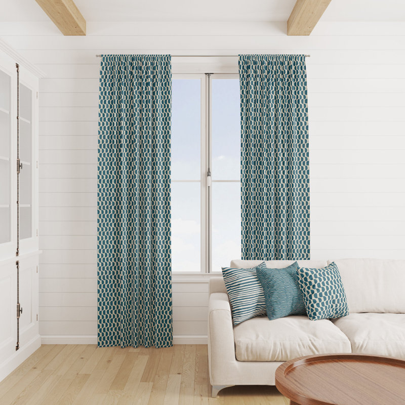 Housse de coussin à rayures bleu sarcelle, H 21 po x l 21 po