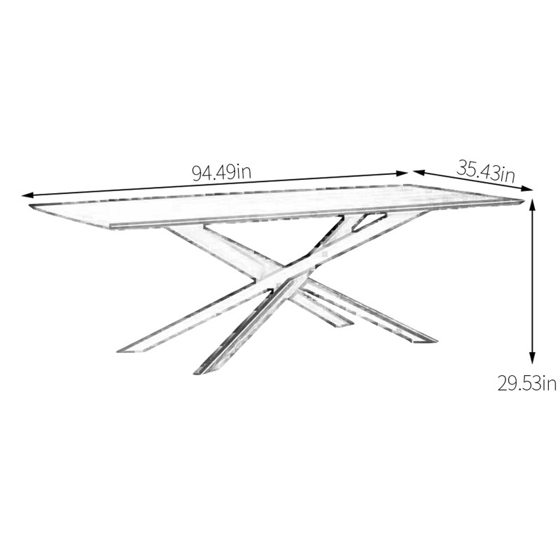 Table de salle à manger Maurilia, L 35,43 po x L 94,49 po