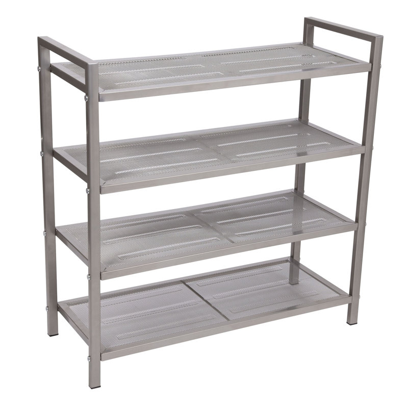 12 Pair Shoe Rack, Silver