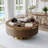  31.5" Walnut Nesting Coffee Table Sets with 2 Hidden Drawers