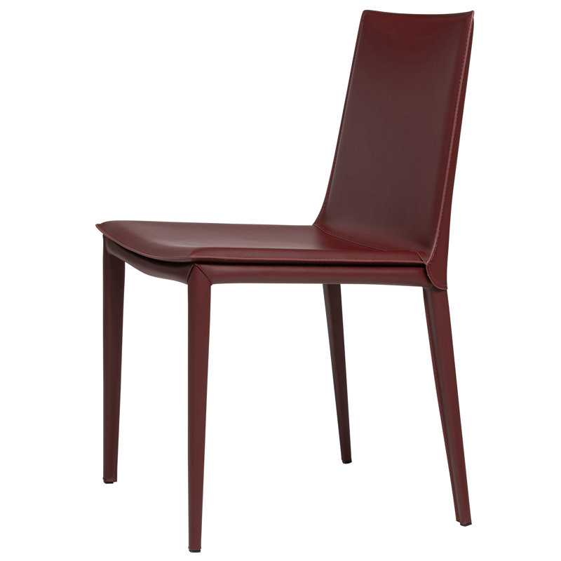 Kanaya Leather Dining Chair, Wine Red