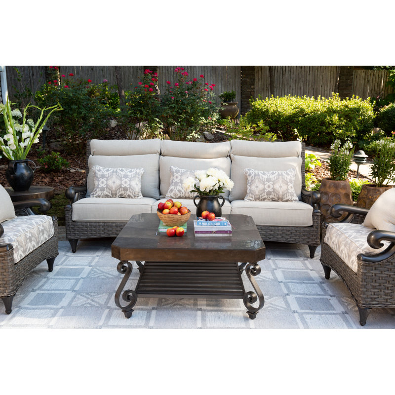 Davenport Outdoor 3 - Seat Patio Sofa, Nurture Pebble