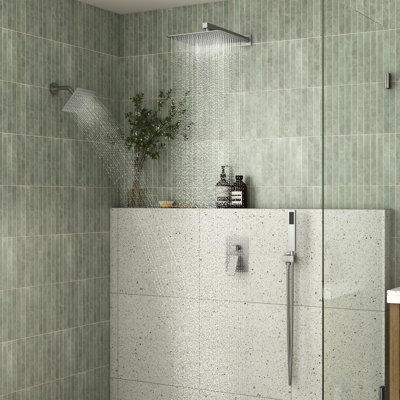 Système de douche à pluie à 6 réglages 12 pouces avec douchette double Rainfall Symphony