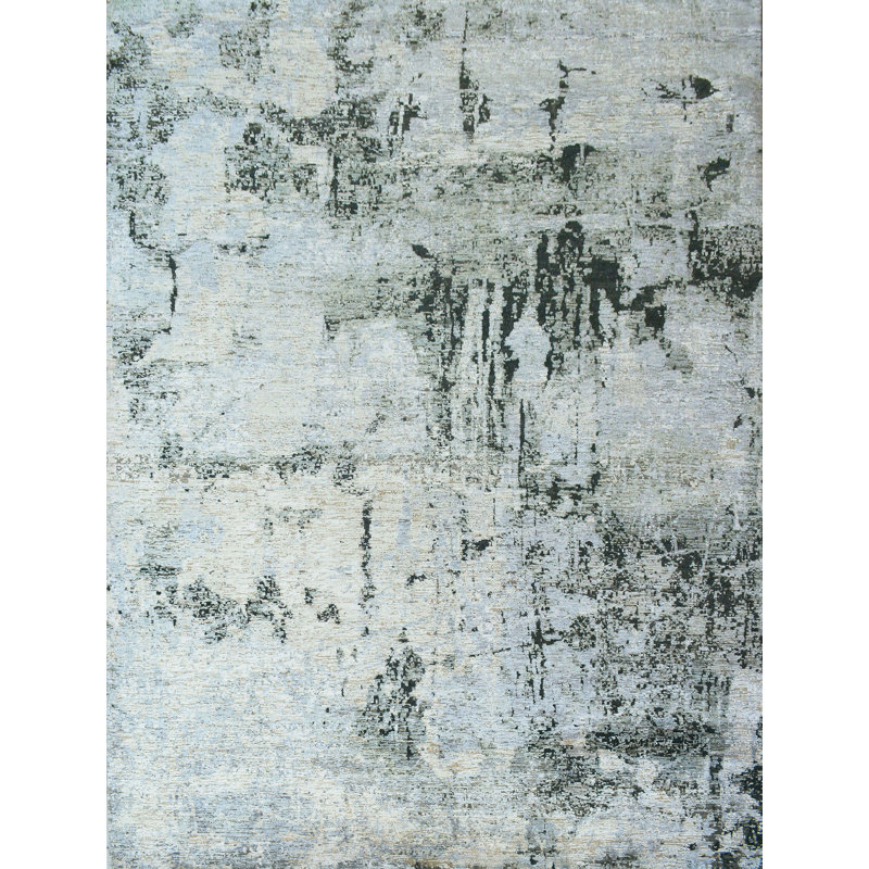 Hand Knotted Abstract Indoor Rug, Rectangle 9' x 12'