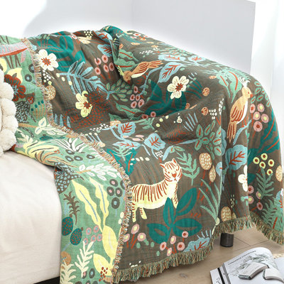 Jeté de lit 100% coton rétro toutes saisons Vintage Floral