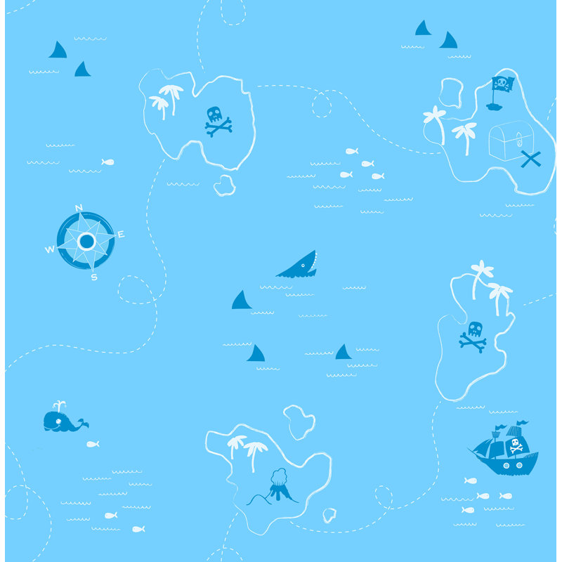 Rouleau de papier peint l 33 pi x l 20,5 po trésor map Rilla