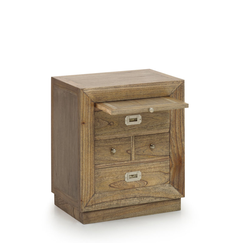 Merapi 50cm W Solid Wood Bedside Table