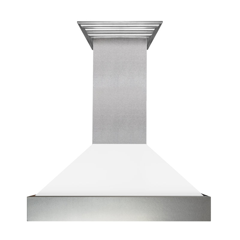 48" Fingerprint Resistant Stainless Steel Range Hood with Fingerprint Resistant Shell (8654SN-48), White Matte