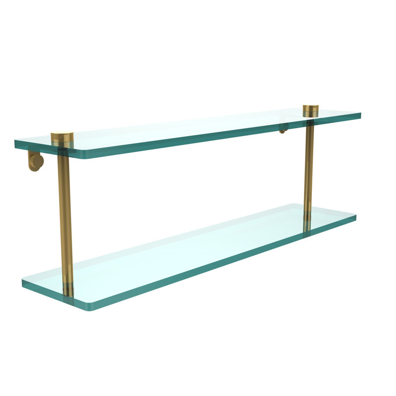 Gober 2 Piece Tiered Shelf, Polished Brass, 22"