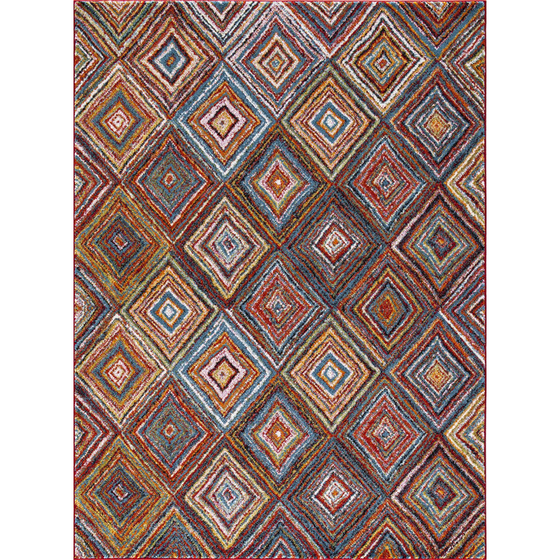 Sterling Multi Diamond Area Rug, Rectangle 2'7" x 5'