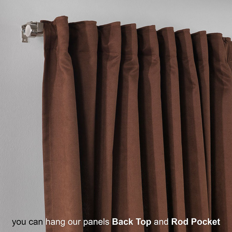 Lined Blackout Extra Long & Extra Wide Custom Made Decorative Single Panel, 100" W x 180" L, Dark Brown