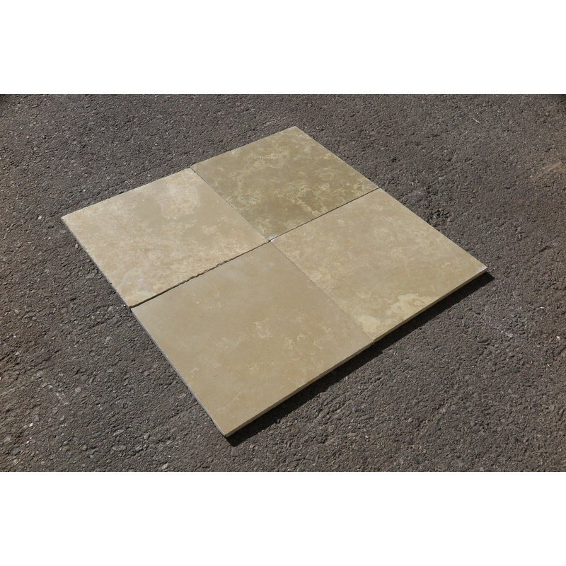 Carreau de mur et de sol en pierre calcaire aspect pierre 12 po x 12 po French Vanilla