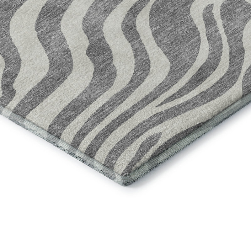 Tapis à motif animal lavable de qualité supérieure Goulven AMF1042, Rectangle 5 pi x 7 pi 6 po