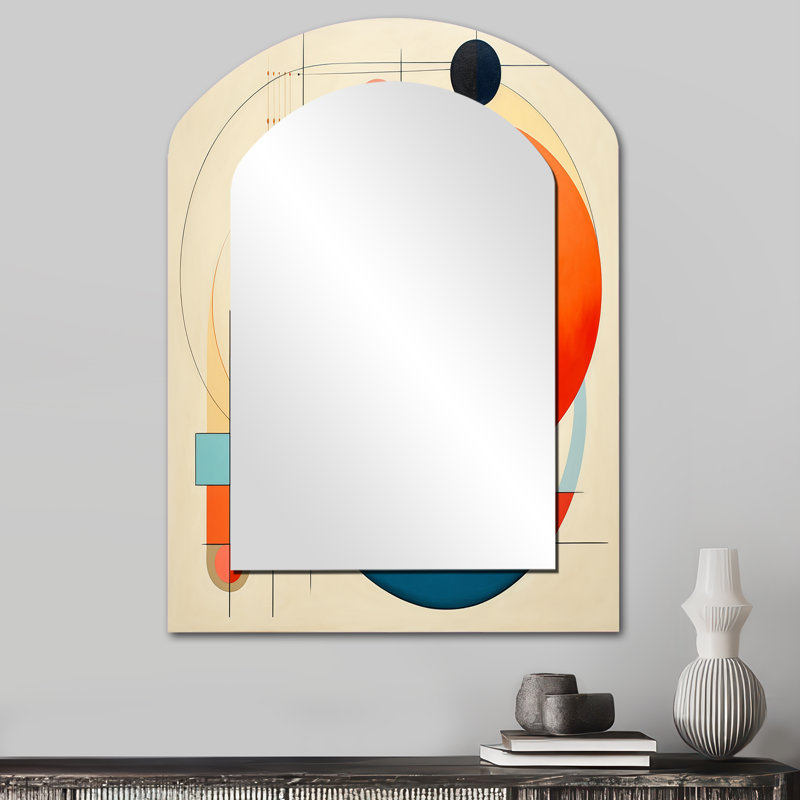 Grand miroir mural Serendipity Mid-Century Geometrics IV - Midcentury Modern Unique Shape, 34 po x 25 po