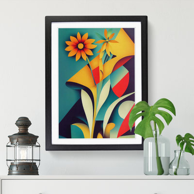 Wildflowers Cubism - Single Picture Frame Print