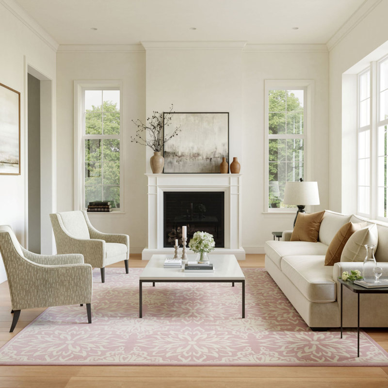 Yurig Floral Indoor Rug, Rectangle 7' x 10'