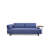 Stylish 3-Seat Sofa-Bed, Blue Polyester Fabric, 86.6 x 35.4 x 31.5 inches | Beech Wood & Chipboard Frame, Black Metal Legs | Portable Cushions & 2 Pillows Included, Perfect for Modern Living Rooms & Guest Spaces-80288768