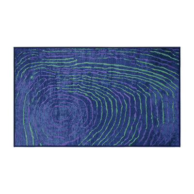 Machine Washable Blue Area Rug