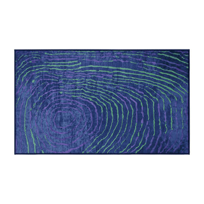 Tapis bleu lavable à la machine