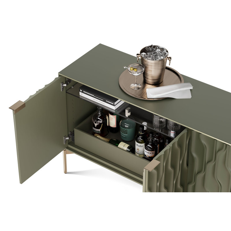 Mesa 79.5'' W Sideboard, Moss/Brushed Brass