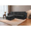 Canapé modulaire minimaliste en tissu avec repose-pieds et poches d'accoudoirs pour divers espaces-317885237