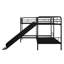Lit superposé en L spacieux avec glissière et échelle, structure en métal durable, parfait pour un usage familial-193556096-193556097