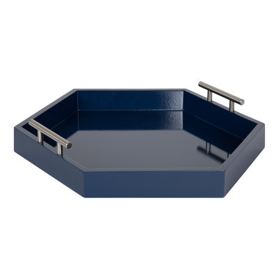 Norvan Hexagon Decorative Tray with Metal Handles