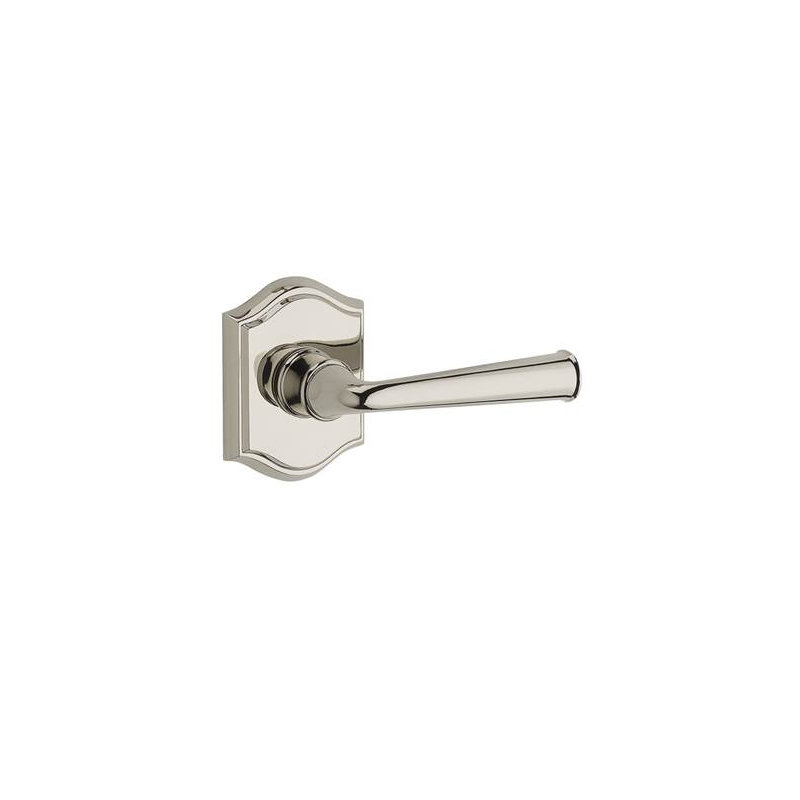Federal Privacy Door Lever with Traditional Arch Rose, Polished Nickel