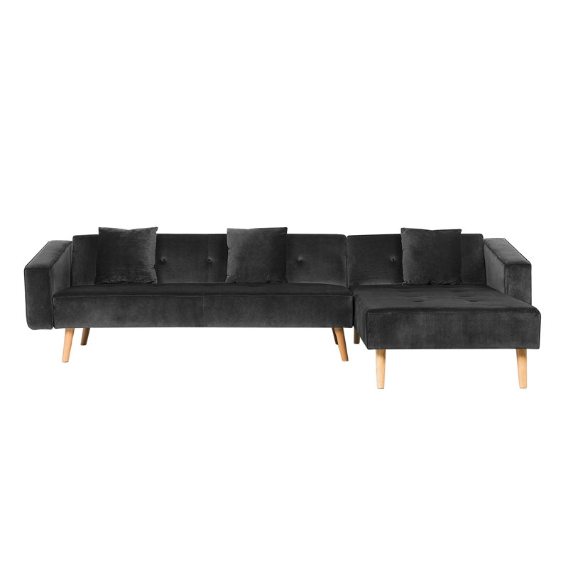 Lukas 4 Seater Sofa Bed, Black