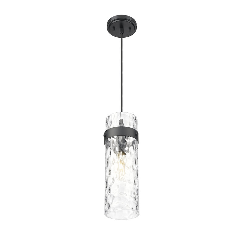 Luminaire suspendu 1 lumière 5,75 pouces Cheryll, Noir mat