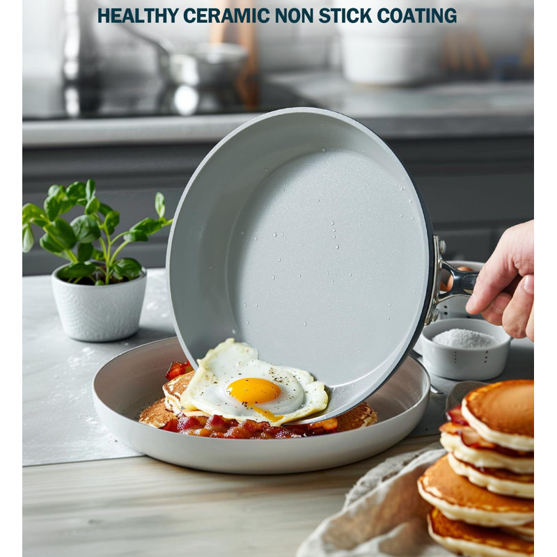 10-Piece Non-Stick Hard Anodized Ceramic Cookware Set, Blue
