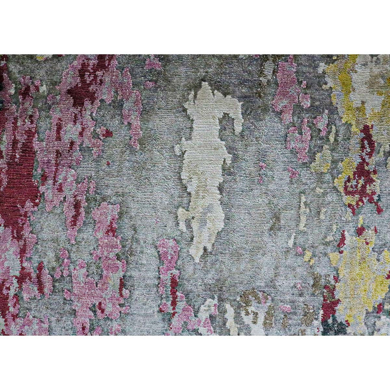 Hand Knotted Abstract Area Rug, Rectangle 2' x 3'