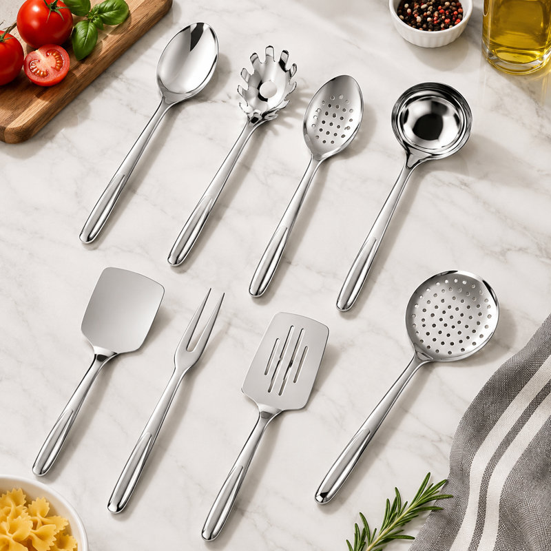 8 Piece Stainless Steel Cooking Utensil Set