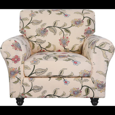 Stretch Sofa Cover Printed Couch Covers, Floral Pattern 2 Piece Armchair Slipcover With Separate Chair Cushion Cover, Washable Furniture Protector For -  Dakota Fields, 18EA94319C8D42BC9B836ECA310BB185