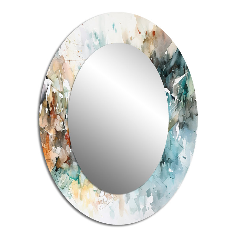 Vibrant Paint Eruption V - Miroir mural ovale vert, 40 po x 30 po