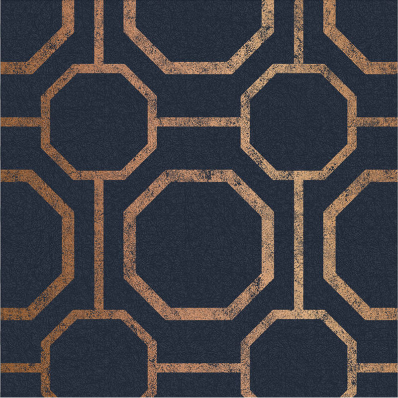 Sashiko Geometric Wallpaper Roll, Navy