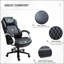 Grand et grand fauteuil de direction avec siège large, chaise de bureau d'ordinateur avec coutures en losange à haut dossier, hauteur réglable et roues pivotantes