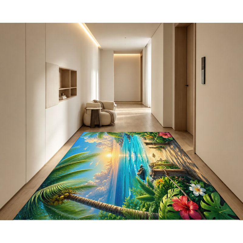 Tapis tropical Sunset, Rectangle 8 pi 2 po x 5 pi 11 po (250 x 180 cm)