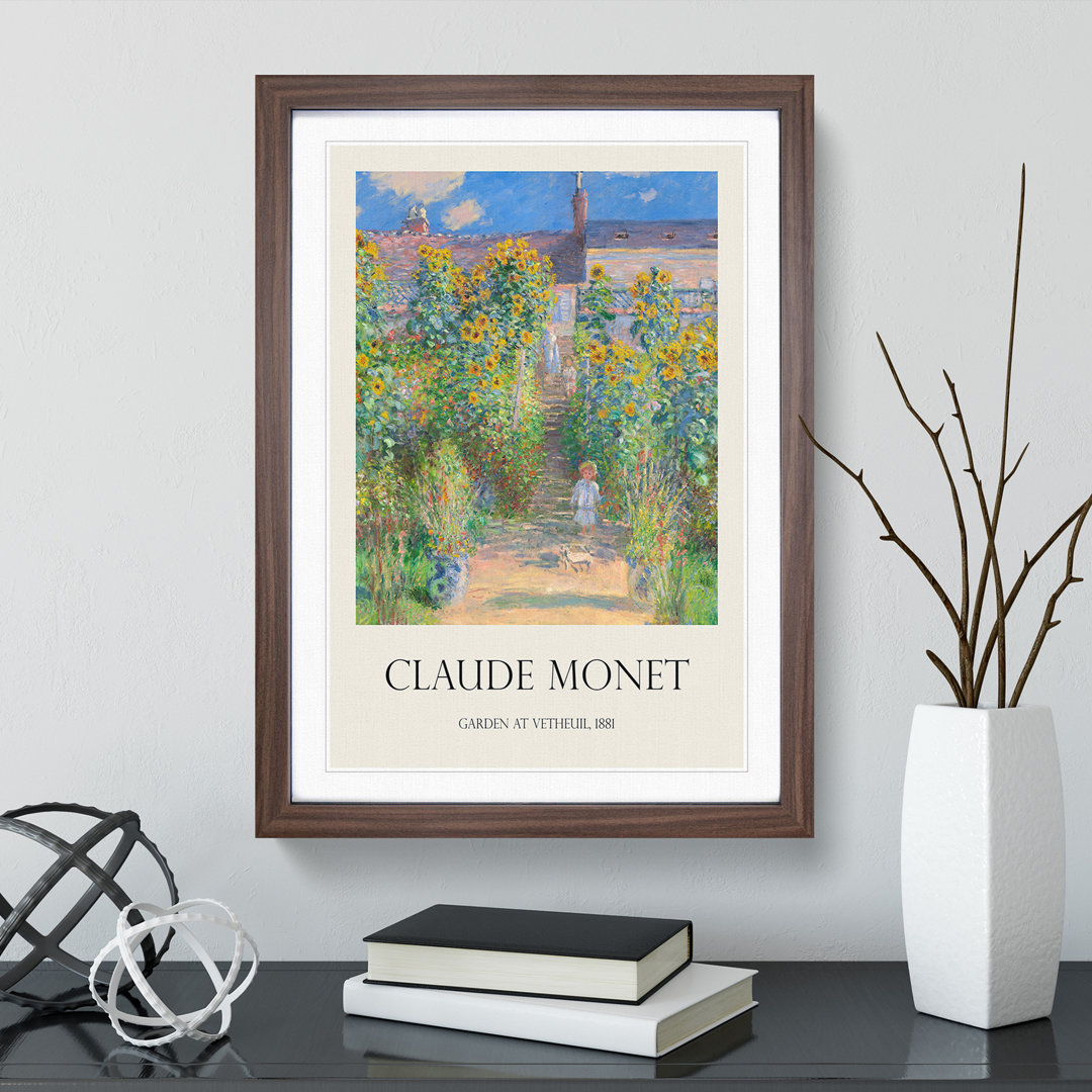 Garden At Vetheuil by Claude Monet Framed Print