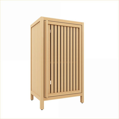 Cabinets | Freestanding Floor Storage Cabinet with Door and Shelf, Space-Saving for Multi-Room Small Space Use | Walnut Brown | Scandinavian