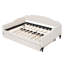 Lit de jour double avec lit gigogne simple, beige - pratique et attrayante housse de lit tapissier
