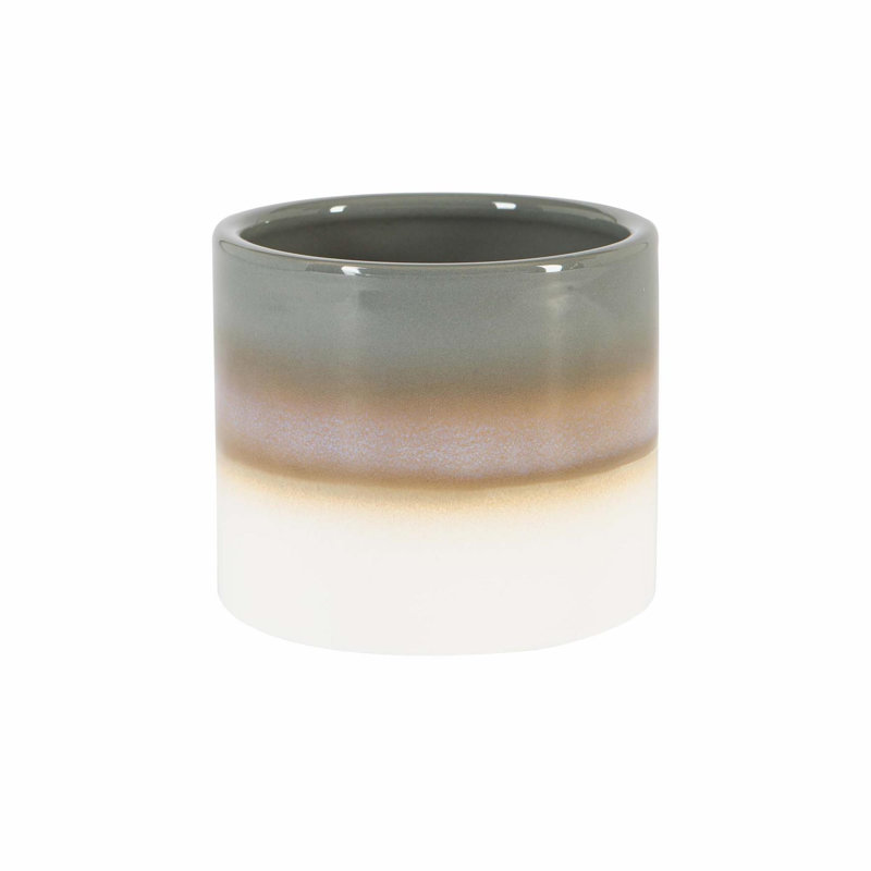 Nicola Spring - Reactive Glaze Plant Pot, Grey, 9cm H x 10.5cm W x 10.5cm D