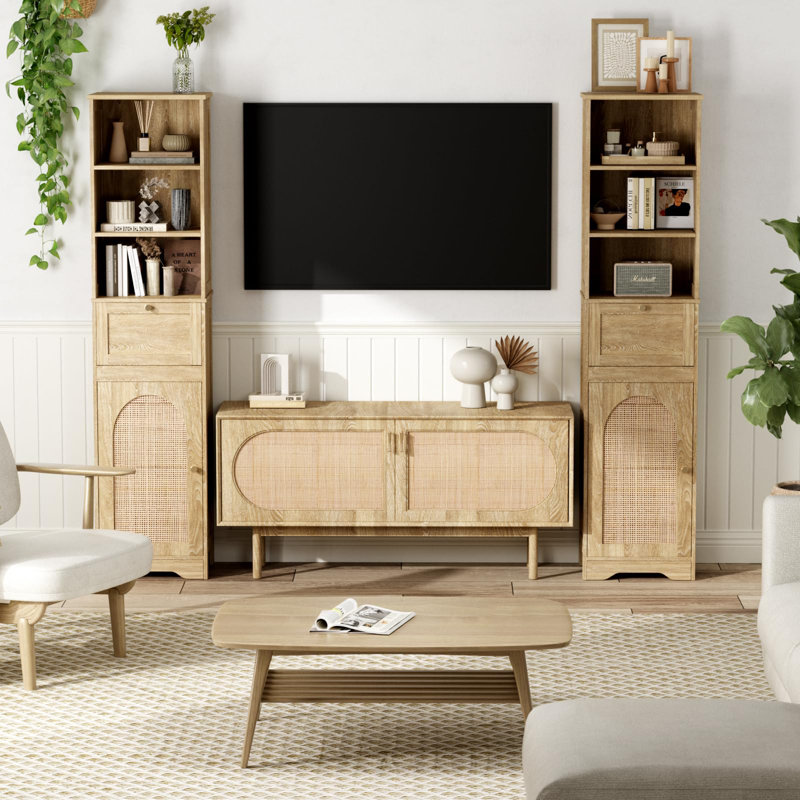 Armoire de rangement 67 po H, Naturel