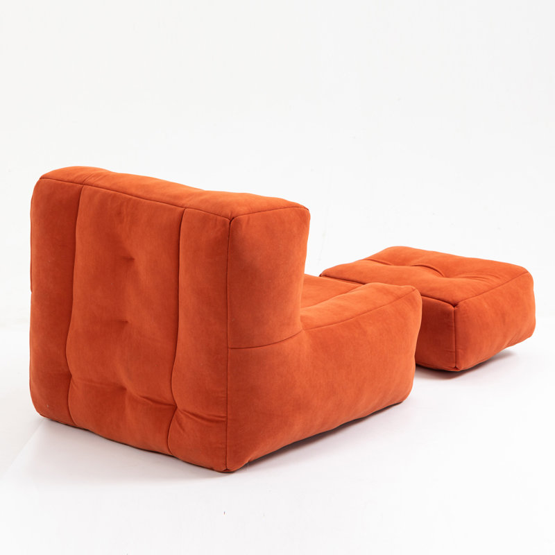 Fauteuil à billes Fluffy, Velours rouge