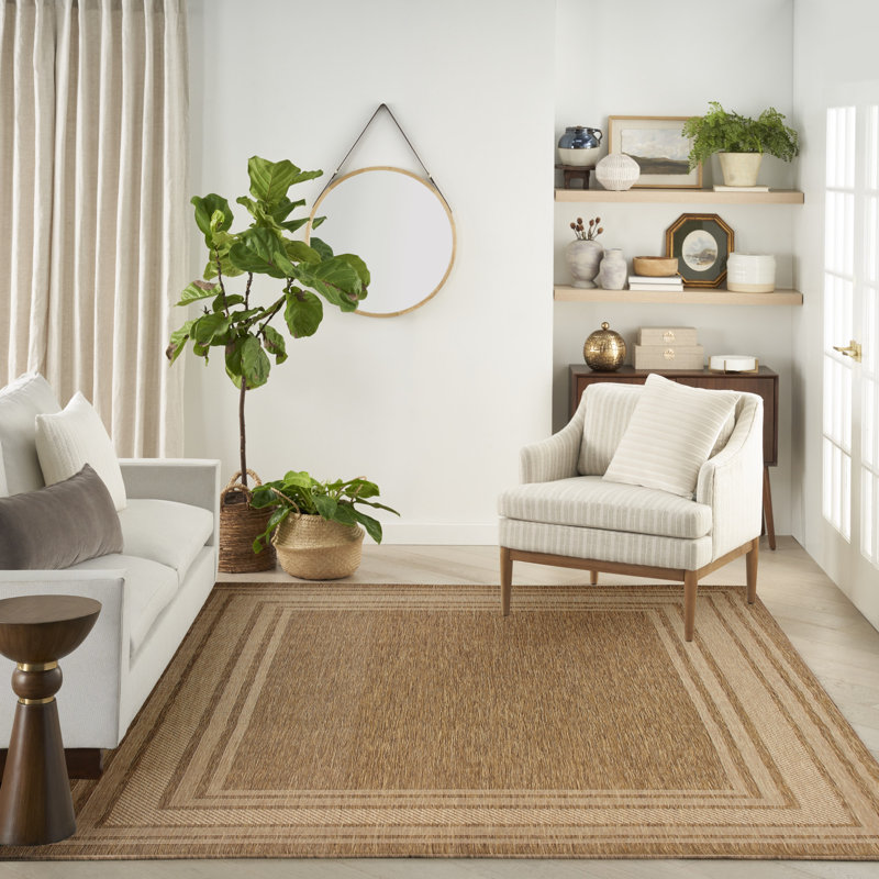 Horizon Indoor/Outdoor Modern Rug, Rectangle 9' x 12', Natural