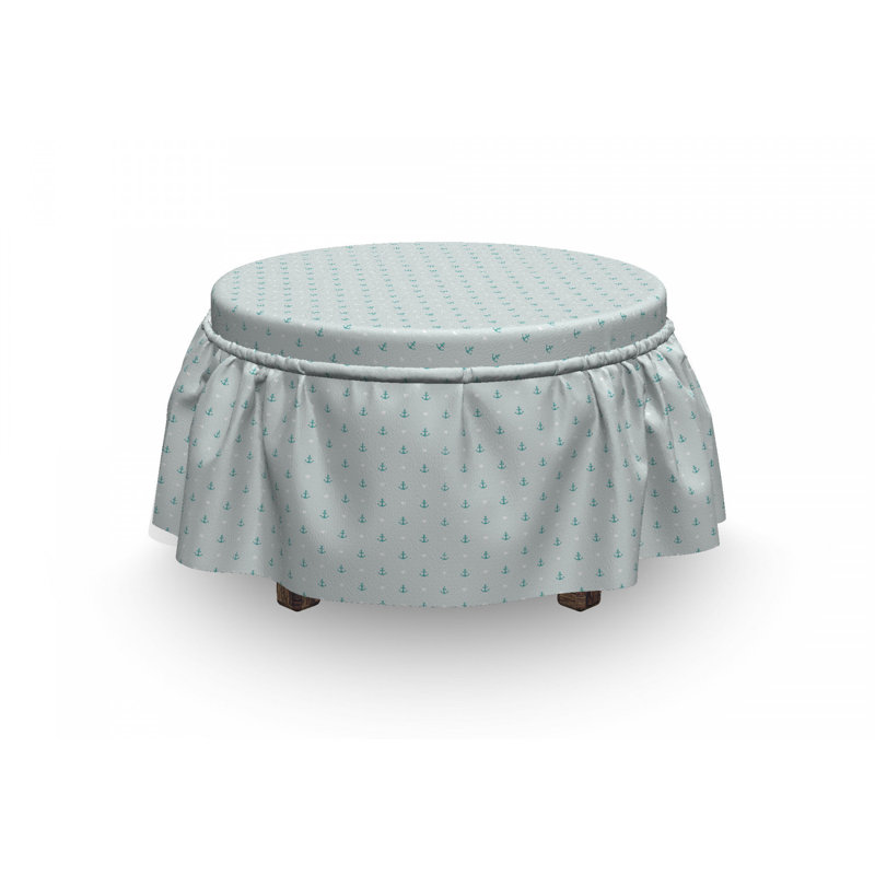 Ensemble de housse pour repose-pieds à coussins carrés 2 pièces anchors