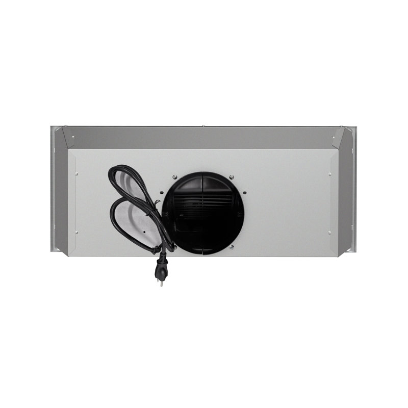 Hotte de cuisine encastrable convertible Cupello de 28 po en noir brillant avec filtres en maille, contrôle électronique des boutons, lumières DEL Streamline