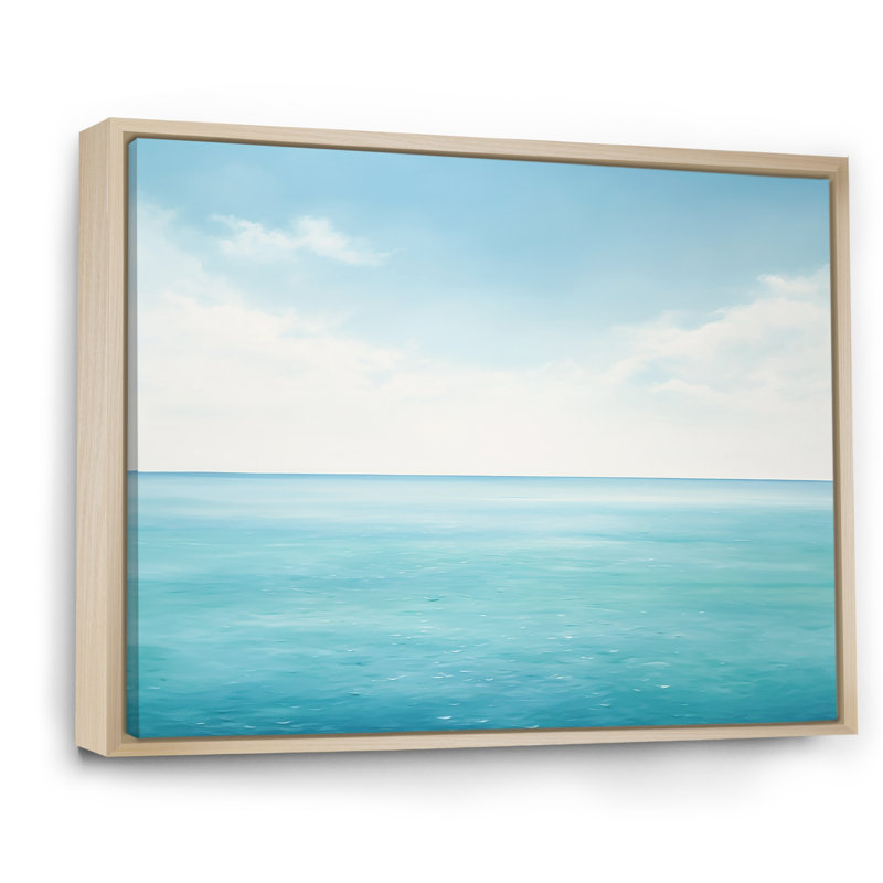 Impression sur toile Ocean Minimalisme Horizon II, H 34 po x l 44 po x P 1,5 po, Cadre naturel flottant